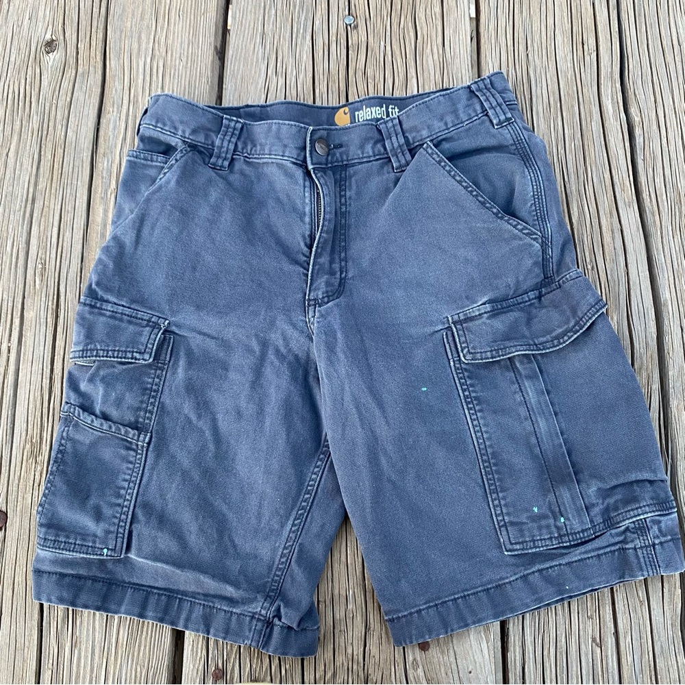 Carhartt Relaxed Fit Cargo Shorts Mens Size 32 Gray Casual Outdoor